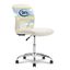 Cream Faux Leather and Mesh Swivel Ergonomic Task Chair