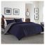 Navy Cotton Twin Reversible Comforter Set with Sham