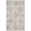 Gray Rectangular Stain-Resistant Synthetic Area Rug, 3' x 5'