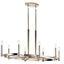 Elegant 8-Light Oval Chandelier in Polished Nickel with Candelabra Bulbs