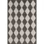 Black and White Diamond Pattern 4' x 6' Outdoor Rug