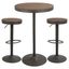 Dakota 3-Piece Medium Wood and Black Industrial Pub Set