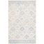 Ivory and Light Blue Hand-Tufted Wool Area Rug, 5' x 8'