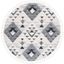 Ivory and Grey Diamond Braided Shag Rug, 3 ft Round