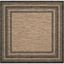 Natural and Black 4' Square Synthetic Indoor/Outdoor Area Rug