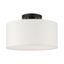 Meridian Contemporary Black Drum Semi-Flush Ceiling Light