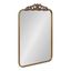 Gold Ornate Rectangular Wall Mirror with Crown Accent