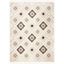 Ivory and Brown Diamond Braided Shag Area Rug - 6'7" x 9'2"