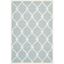 Handmade Blue and Ivory Wool Geometric Tufted Rug, 3' x 5'