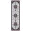 Burgundy and Ivory Medallion Synthetic Runner Rug