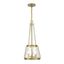 Crawford Warm Brass 3-Light Pendant with Clear Water Glass Shade