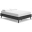 Charlang Black Wood Frame Full Platform Bed with Drawer