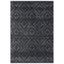 Dark Grey Geometric Synthetic Reversible Area Rug, 3' x 5'