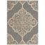 Hand-Tufted Slate & Beige Floral Wool-Silk Rectangular Rug