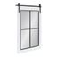 Cates Rustic White Solid Wood 39" Windowpane Wall Mirror