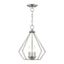 Brushed Nickel 3-Light Mini Crystal Chandelier