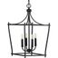 Parkhurst 24" Transitional Matte Black Glass & Nickel Lantern Pendant