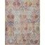 Ivory and Orange Floral Synthetic 8' x 10' Easy Care Area Rug