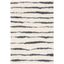 Ivory and Dark Grey Striped Shag Area Rug