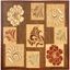 Brown and Multicolor Patchwork Synthetic Area Rug, 6'7" x 6'7"