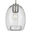 Caisson 7.88" Brushed Nickel Mini-Pendant with Clear Glass Shade