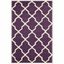 Purple and Ivory Hand-Tufted Wool Area Rug 3' x 5'