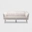 Beige Velvet Channel Stitch 3-Seater Shell Sofa with Gold Legs