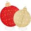 Set of 2 Red and White LED Lighted Christmas Ornaments