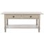Vintage Gray Rectangular Wood Coffee Table with Storage