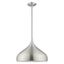 Brushed Aluminum Mini Pendant Light with White Interior