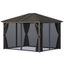 Dark Gray 10' x 12' Aluminum Frame Hardtop Gazebo