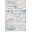 Cream and Turquoise Abstract Rectangular Area Rug 5'3" x 7'6"