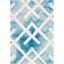 Blue and Ivory Hand-Tufted Wool Area Rug, 2' x 3'