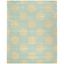 Turquoise and Beige Hand-Tufted Wool and Viscose Area Rug