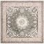 Renaissance Ivory/Charcoal 6' Square Hand-Tufted Wool Medallion Rug