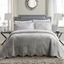 Gray Twin Microfiber Quilted Bedspread Set with Scalloped Edges