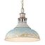 Antique Teal Rustic Steel Bell Pendant Light