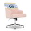 Blush Pink Fabric Swivel Office Chair with Fixed Arms