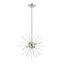 Brushed Nickel 6-Light Indoor/Outdoor Pendant with Glass Rods