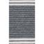 Black and Ivory Striped Wool Cotton 8' x 10' Area Rug