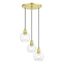 Satin Brass 3-Light Globe Pendant with Clear Glass