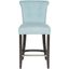 Sky Blue Transitional Birch Wood Counter Stool with Metal Ring