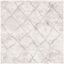 Cream and Light Grey Square Shag Area Rug