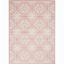 Ivory and Pink Floral Synthetic 4' x 6' Area Rug