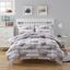 Full Reversible Gray and White Microfiber Kids Truck Bedding Set