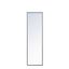 Black Metal Frame Rectangular Wall Mirror 18x60