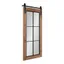 Cates Rustic Brown Solid Wood 44" Farmhouse Windowpane Wall Mirror