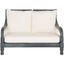 Ash Grey and Beige Acacia Wood Outdoor Lounger with Cushions