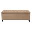 Sand Tufted Top Birch Storage Bench with Graduated Legs