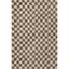 Beige Checkered 4' x 6' Synthetic Shag Area Rug